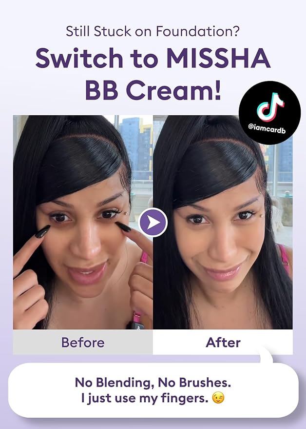 MISSHA M PERFECT COVER SERUM BB CREAM No.21 Light Beige - Light with Cool Undertone, BB Cream by Cardi B Pick, Skin Tint, Tinted Moisturizer, Skin Care Foundation Makeup, Korean Makeup,1.18 Fl oz
