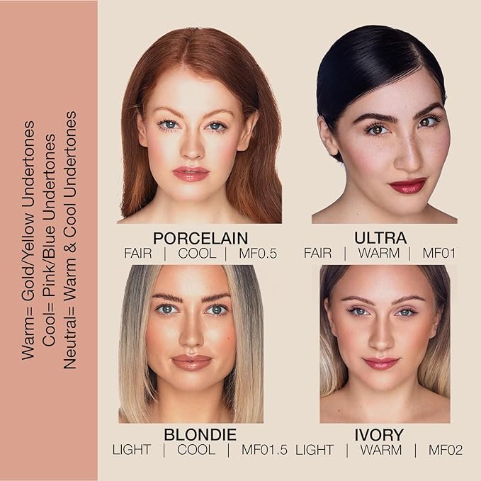 bellapierre Mineral Foundation SPF 15 - Loose Powder Foundation | Vegan & Cruelty Free Natural Makeup | Full Coverage Matte Finish | Hypoallergenic | Oil & Talc Free - 0.32 Oz - Ultra