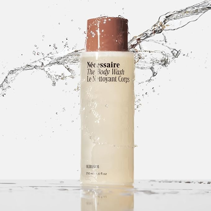 Nécessaire The Body Wash Olibanum. Natural Body Wash for Women + Men. Radiance Cleanse. Multi-Enzyme Gel Cleanser for Dull Skin. Notes of Vanilla, Fig Leaf, and Cassis Buds. 8.4 Fl Oz.