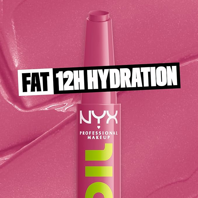 NYX PROFESSIONAL MAKEUP Fat Oil Slick Click, Lightweight, Buildable, Pigmented Vegan Lip Balm - DM Me