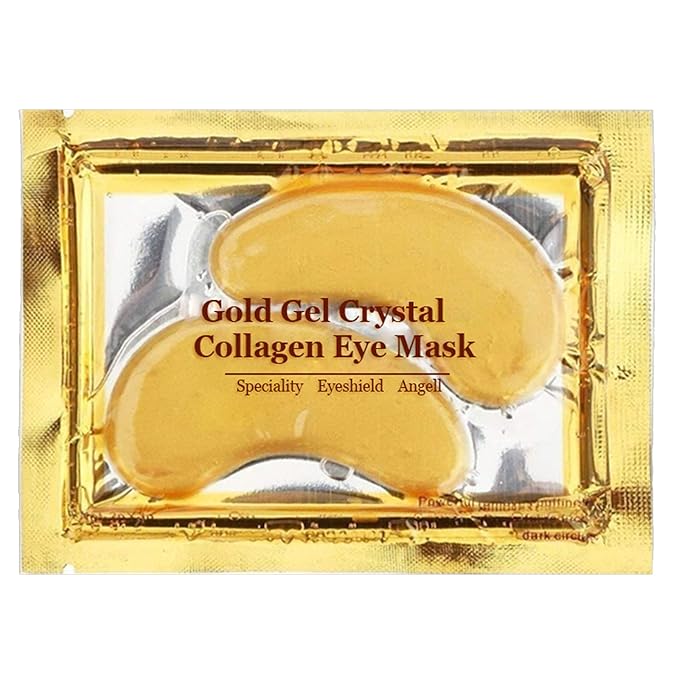 Jakuva 29PCS Gold Gel Crystal Collagen Eye Mask Under Eye Patches For Puffy Eyes and Dark Circles, Hydrating & Anti Aging,24k Gold Eye Mask Eye Patches for Moisturizing