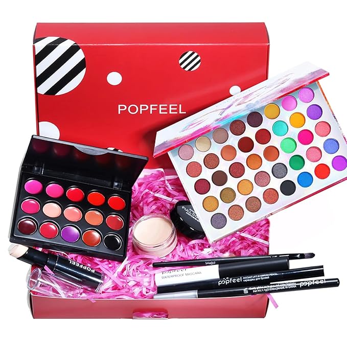 All in One Makeup Kit for Women Full Kit, Kit de Maquillaje para Mujer Included 40 Colors Eyeshadow Palette, Brushes, Mascara, Eyeliner, Lipstick Palette, Contour Stick