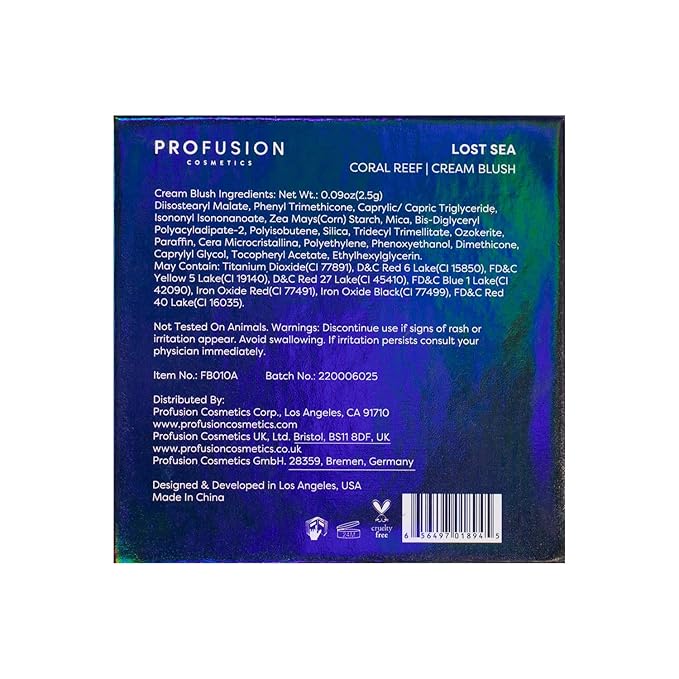 Profusion Cosmetics Sea Witch Cream Blush, Channel Your Inner Siren for Mesmerizing Look, Get Mermaid Glow and Achieve Stunning Cheek Color with Sea Witch Cream Blush (Violet Wave, 1)