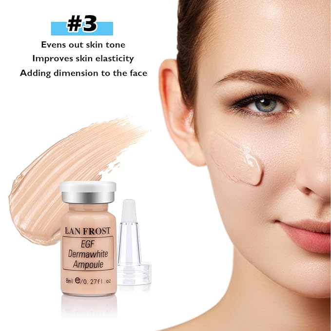 BB Facial Glow Serum Starter Kit Hyaluronic Acid Essence Foundation Skin Care Kit 0.27oz 12 Vials, Combined With Niacinamide and Peptides To Brighten Skin Tone Anti-Aging Foundation Light Rose #3