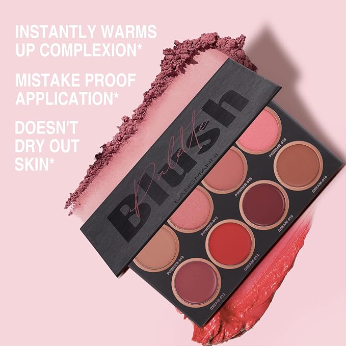 8 Colors Blush Palette, 4 Powder + 4 Cream Blush Palette, Contour and Highlight Blush Palette, Natural Nude Makeup Brighten Skin Tone Portable Makeup Blush, Professional Facial Makeup Blush