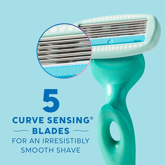 Schick Hydro Silk Ultra Sensitive Razor for Women | Womens Razor for Sensitive Skin, 5 Blade Razors for Women, Womens Razors for Shaving, Includes 1 Handle & 5 Refills