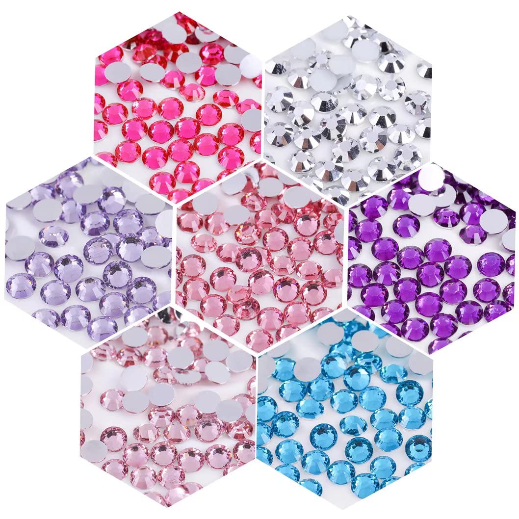 500 Pieces SS30 6mm Flatback Rhinestones Clear Glass Round Gems Crystals for Nail Art DIY Crafts Clothes Shoes Bags （Golden Yellow）
