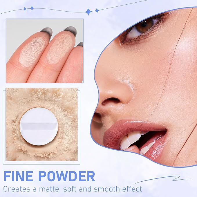 Maycheer Face Powder, Maycheer Setting Powder, Maycheer Lasting Waterproof Oil Absorbing Pressed Powder Compact, Lightweight Finishing Pressed Powder Compact (Calassic Ivry, 01)