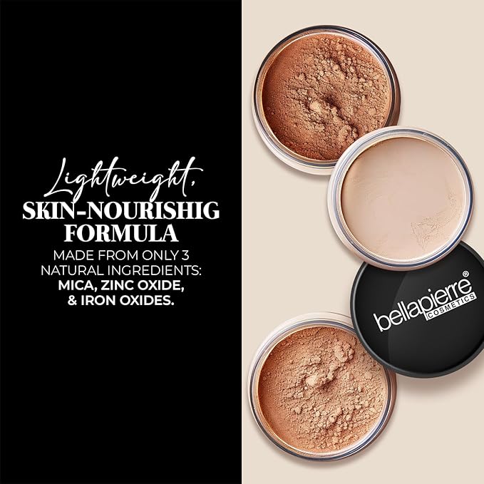 bellapierre Mineral Foundation SPF 15 - Loose Powder Foundation | Vegan & Cruelty Free Natural Makeup | Full Coverage Matte Finish | Hypoallergenic | Oil & Talc Free - 0.32 Oz - Ivory
