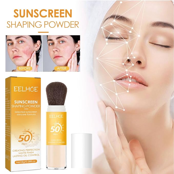 2Pcs Setting Powder, SPF 50,Translucent,Matte Finish Oil Control,Breathable,Lightweight,Mineral Brush Powder,Natural Matte Finish,Long-lasting,Waterproof and Sweatproof Setting Powder