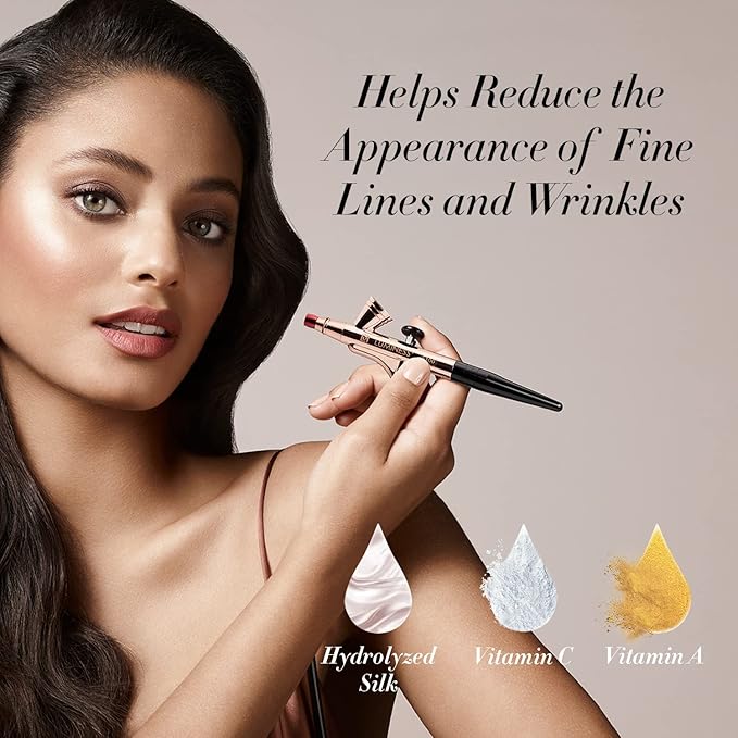 Luminess Air Silk 4-In-1 Airbrush Foundation- Foundation, Shade 150 (.5 Fl Oz) - Sheer to Medium Coverage-Anti-Aging Formula Hydrates and Moisturizes - Professional Makeup Kit for Cordless Air Brush