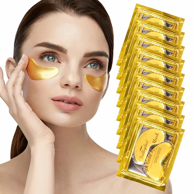 Under Eye Mask,20 pairs 24K Collagen Eye Pads,Under Eye Patches Skincare for Anti Aging,Anti Wrinkle,Reducing Eye Puffiness,Dark Circles