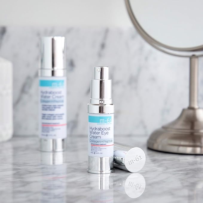 M-61 Hydraboost Collagen+Peptide Water Eye Cream - Age-defying vegan collagen and peptide water eye cream with vitamin B5 & baobab pulp extract.