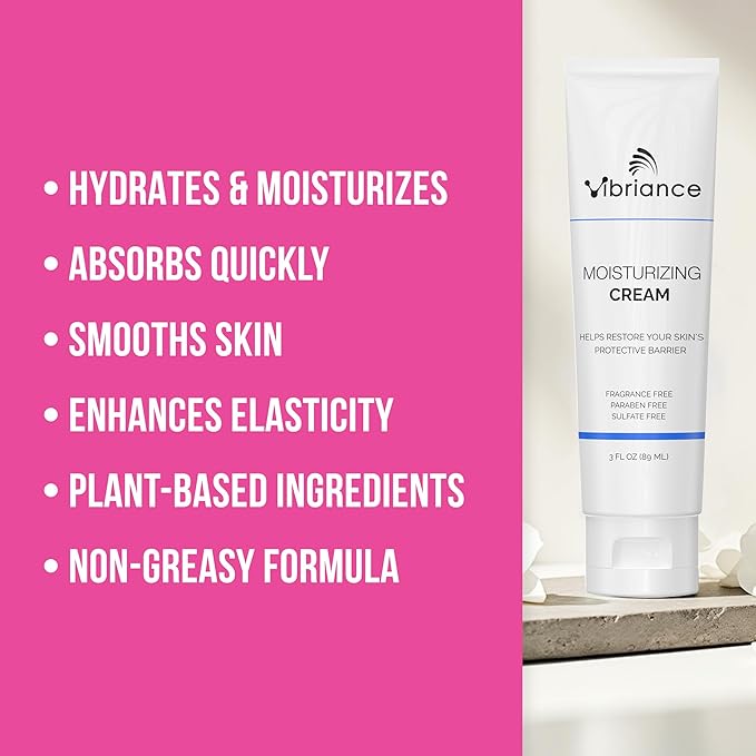 Vibriance Moisturizing Face Cream, 3 Fl Oz - Nourishing and Non-Greasy with Plant-Based Ingredients - Softening, Ultra-Hydrating, Fast-Absorbing Facial Moisturizer Cream for All Skin Types