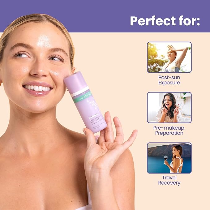 Patchology Skin Remedy Calm & Protect Micro Mist – Hydrating Facial Spray with Ectoin, Probiotics & Botanical Blend - Fragrance Free - Refines Pores & Leaves a Fresh Glow - 80 mL