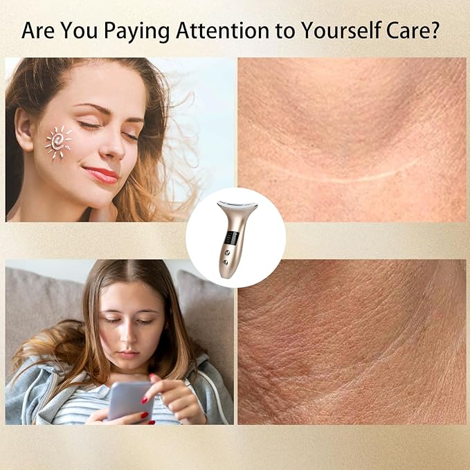 8 Modes&3 Color Facial-Massager-Device(Gold)