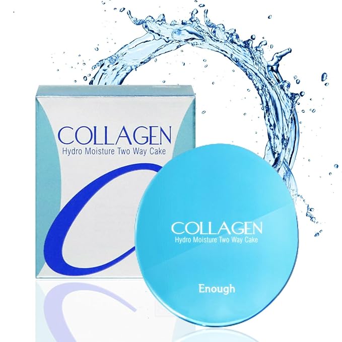 Enough Collagen Hydro Moisture Two Way Cake SPF25 PA++ (including Refill) - Lightweight Hydrating Powder Foundation with Refill - Korean Beauty Essential (23)