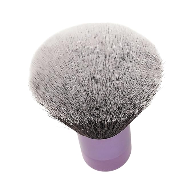 Luxurious and Large Ultra Soft Fluffy Powder Brush, Multipurpose Face, Body, Barber and Beauty Tool, with wooden base Soft Kabuki Brush by BevyGold (Violet)