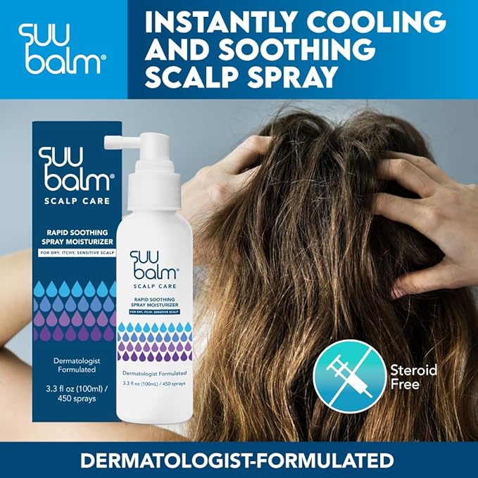 Rapid Itch Relief Anti-Dandruff Scalp Spray Moisturizer, Dry Scalp Spray, Cooling Itchy Scalp Treatment for Flaky Sensitive & Psoriasis, Derm-Formulated. Menthol & 5 Ceramides, 1.35 fl oz