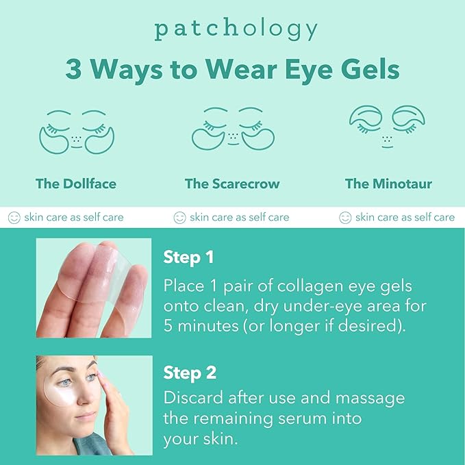 Patchology Under Eye Gel Patches – Natural Eye Masks for Puffy Eyes, Dark Circles & Eye Bags, Soothing Skincare Treatment for All Skin Types, Beauty & Personal Care Essentials (5 Pairs)