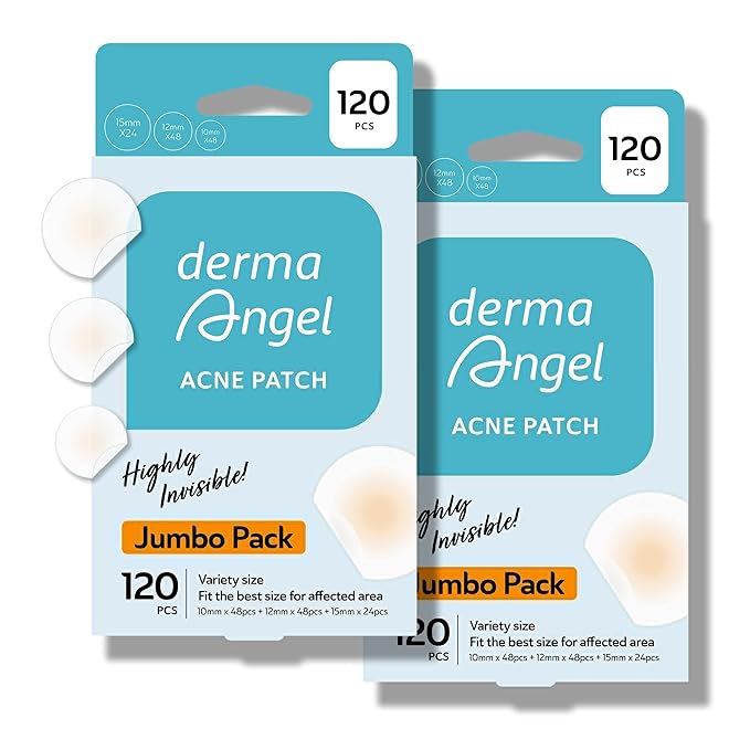 Invisible Pimple Patches for Cystic Acne - Premium Hydrocolloid Acne Patches & Zit Stickers, Cystic Acne Patch with Matte Finish - 240 Count - 3 Sizes Invisible Plus (Clear Patch)