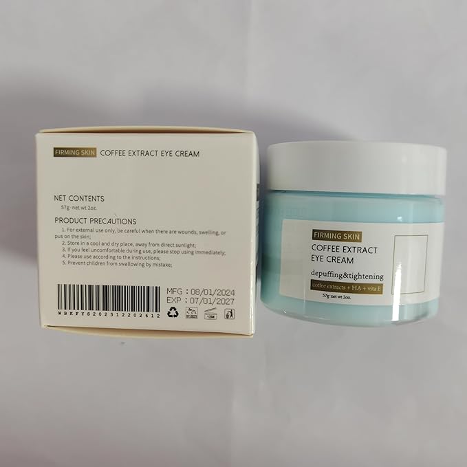 Phix Caffeine Eye Cream, Caffeine Eye Cream For Dark Circles And Puffiness, Caffeine Anti-Wrinkle Stay-Up Late Eye Cream For Bags Puffiness Dark Circles (2Pcs)