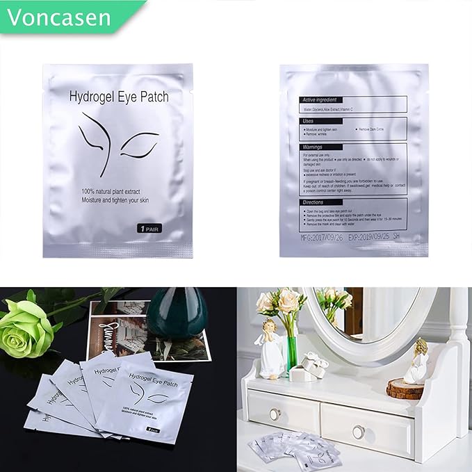 100 Pairs Set,Under Eye Pads,Comfy and Cool Under Eye Patches Gel Pad for Eyelash Extensions Eye Mask Beauty Tool