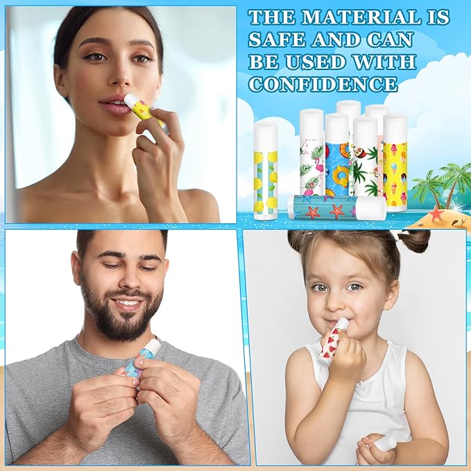 100 Pcs Summer Lip Balm Bulk Moisturizing Lip Balm Jasmine Flavor Lip Balms Cream Tropical Hawaiian Beach Luau Party Lip Care Product for Stocking Stuffers Beauty Gifts Women Men