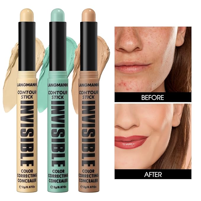 Jolilab 4 Color Contour Stick Concealer Stick Cream Palette Contour Multifunctional Contouring Makeup Kit for Face Highlighter Makeup Stick Set Long Lasting & Waterproof(01+02+04+06, 1)
