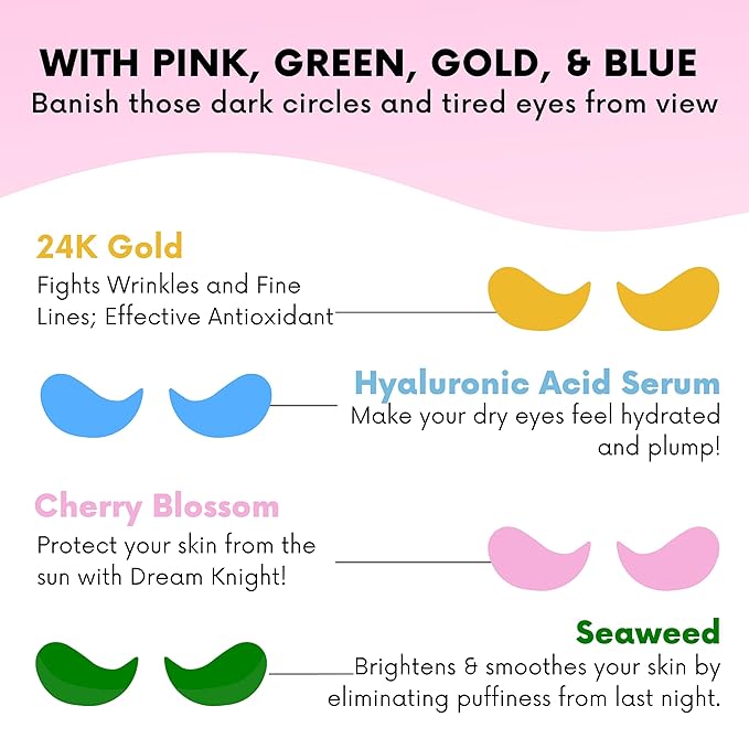 Under Eye Patches For Puffy Eyes (40 Sets) With Bonus Lip Masks - Under Eye Patches for Dark Circles and Puffiness - Under Eye Mask Treatment - Hydrating 4 Flavors Eye Masks - Reduce Dark Circles