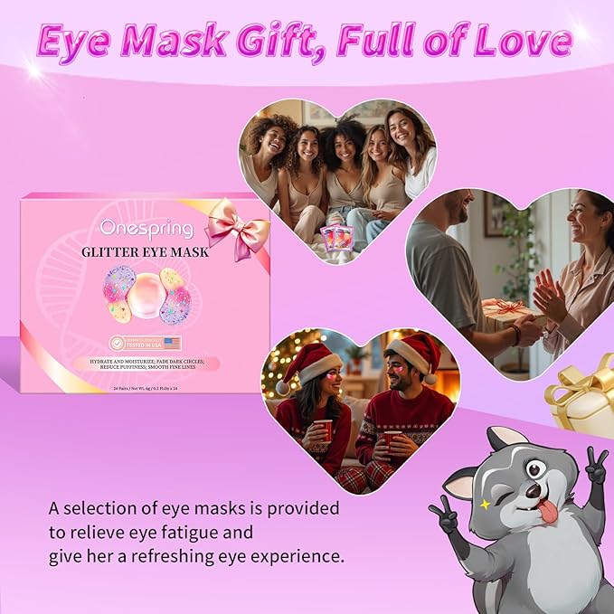 Eye Masks (24 Pairs) - Gift for Her - Under Eye Patches for Dark Circles, Puffiness, Wrinkles, Soothing & Hydrating, Skincare Eye Gel Pads, Beauty Essential for Women, Bridesmaid Gifts