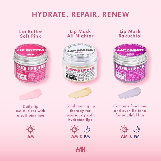 100% Natural Vegan Lip Butter Sleeping Lip Mask, Overnight Lip Moisturizer and Conditioner for Dry Lips. Intensive Lip Balm and Lip Therapy Skin Care with Mango butter (Bakuchiol - Collagen Boosting)