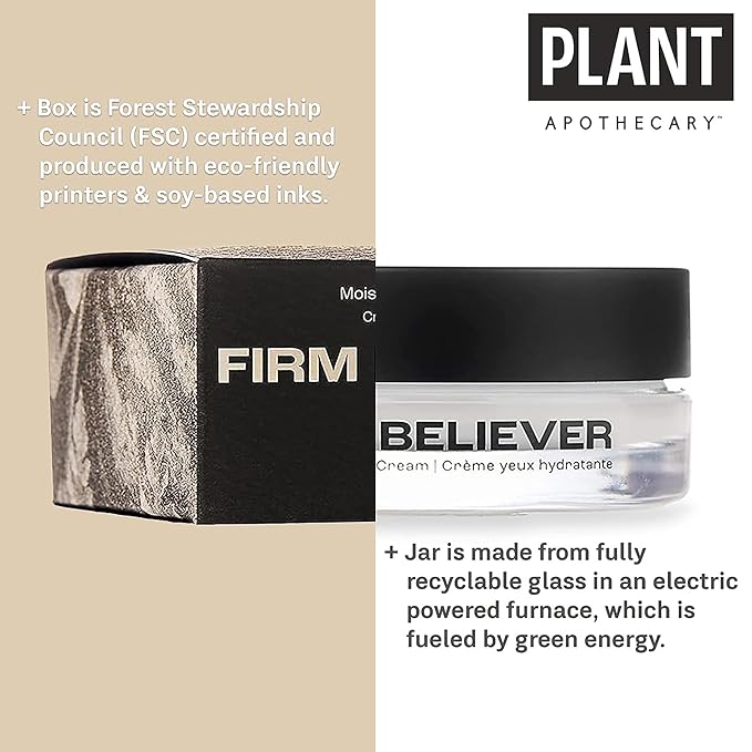 Firm Believer: 30ml Under Eye Cream with Vitamin C - Puffiness, Dark Circles, Eye Bags, Fine Lines and Wrinkles Reducer - Anti-Aging Eye Creams and Skin Care for Men and Women