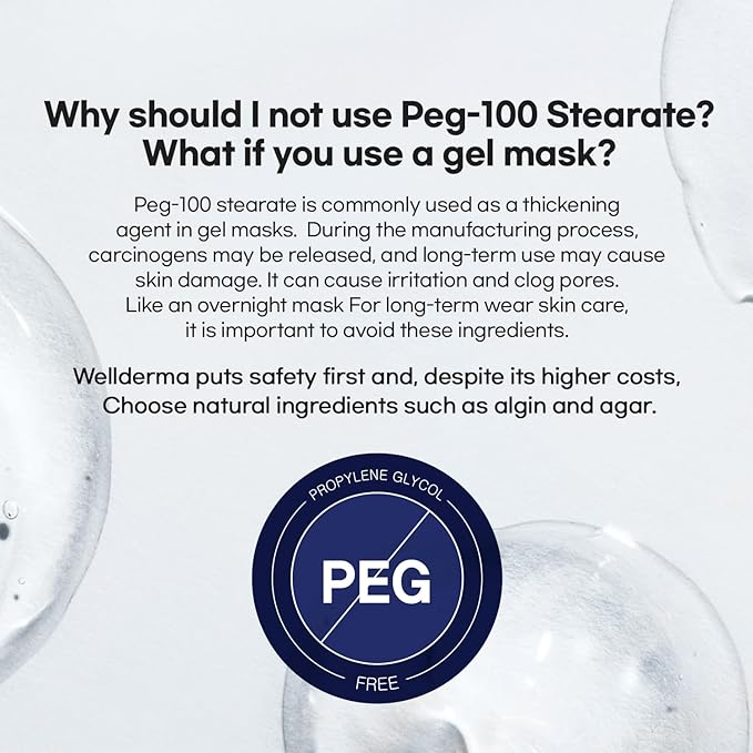 WELLDERMA Sapphire Collagen Face Mask Premium Impact Fitting Overnight Face Mask 4EA-Korean Face Sheet Mask for all skin types-Hydrating facial mask sheets-Patented Structure Hydrogel Type-Niacinamide