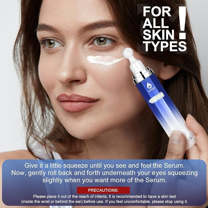Under Eye Cream with 8% Caffeine & Retinol | Hyaluronic Acid, Niacinamide & Peptides | Eye Roller for Puffy Eyes, Dark Circles & Wrinkles | 2 fl. oz.…