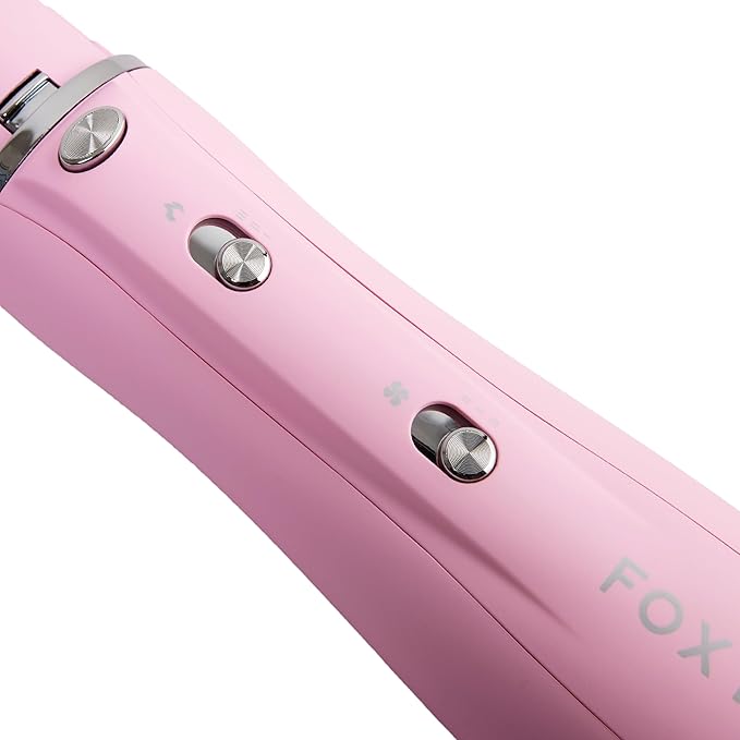 FoxyBae 3-in-1 Ceramic Interchangeable Hair Tools - Blowout Dryer - 3 Detachable Heads - 2.4" Blowout Brush, 1.5" Hot Round Brush & Drying Cylinder Hair Dryer Brush & Hair Styling Set [Party Pink]
