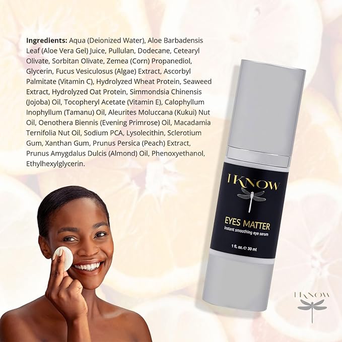 EYES MATTER Instant Smoothing Eye Serum, Rapid Wrinkle Reducer, Rejuvenating, Brightening Treatment for Fine Lines, Puffiness & Dark Circles, (1oz)