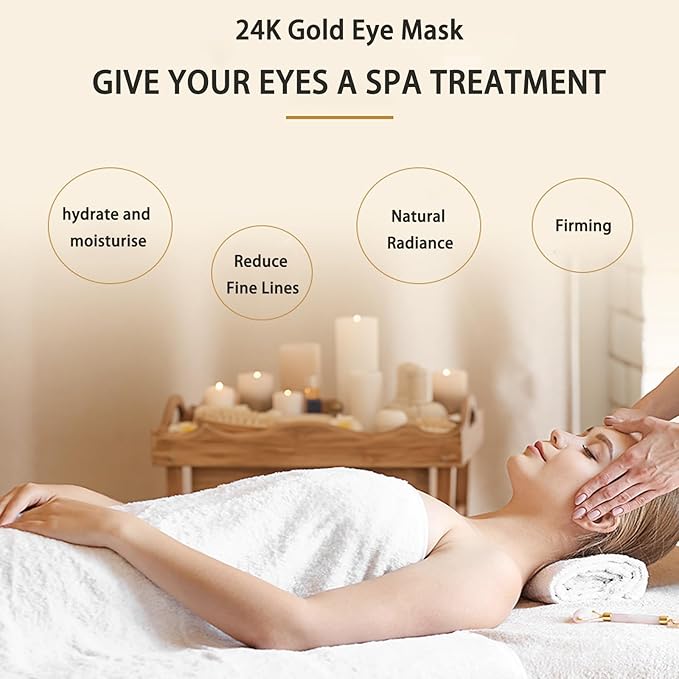 Under Eye Patches for Dark Circles and Puffy Eyes (30 Pairs), 24K Gold Eye Masks for Reducing Wrinkles and Fine Lines Under eye, Collagen Eye Gel Pads Improve and Firm Eye Skin, Natural Extract