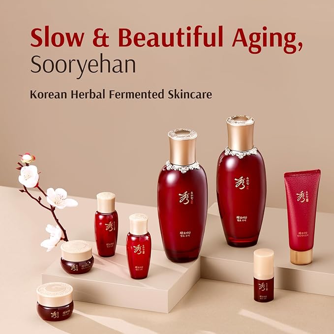 Sooryehan Hyobidam Fermented Skincare Gift Set (13.53fl oz) - Premium Korean Skin Care for Intense Hydration, Elasticity. Ginseng, Snow Fungus.