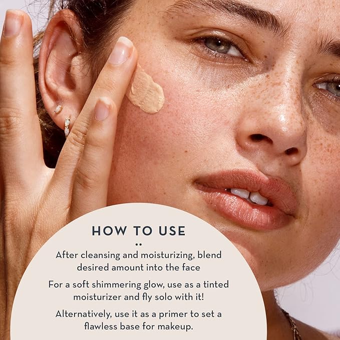 Glowing Skin Makeup Primer and Moisturizer - Vegan Hydrating Primer Face Makeup Pore Minimizer and Tinted Moisturizer for Face Care with Organic Base - Premium Face Primer for Makeup (Rose Gold)