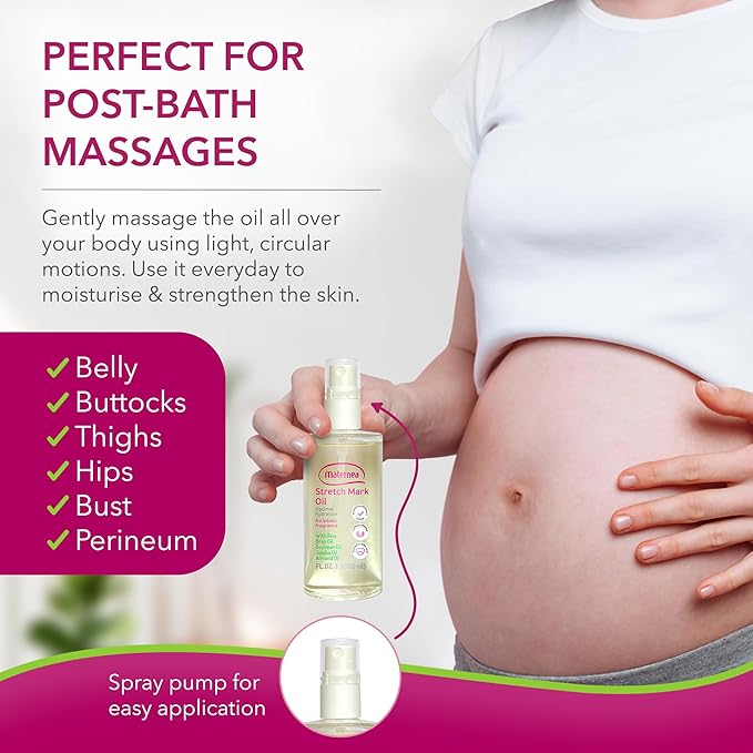 Stretch Mark Oil - Provides Optimal Skin Hydration and Nourishment, 3.3 FL. OZ. (100 ml)