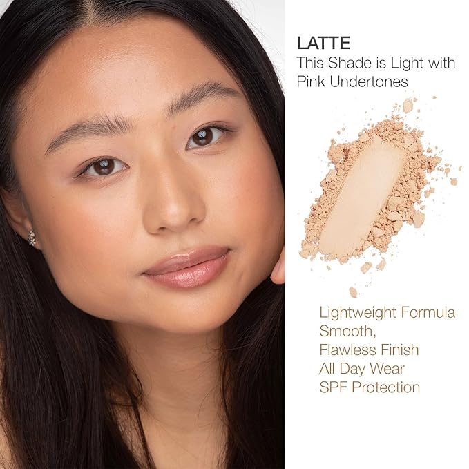bellapierre Mineral Foundation SPF 15 - Loose Powder Foundation | Vegan & Cruelty Free Natural Makeup | Full Coverage Matte Finish | Hypoallergenic | Oil & Talc Free - 0.32 Oz - Latte