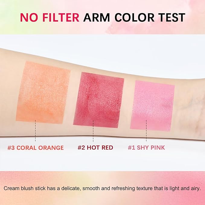 Multi-Use Makeup Blush Stick,Beauty Solid Moisturizer Stick,Waterproof Natural Nude Makeup,Tinted Solid Moisturizer Stick for Eyes Lips Cheek(1#shy pink)