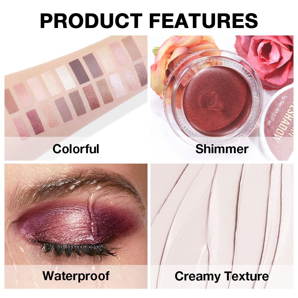Single Cream Bright Nude Matte Eyeshadow Palette Makeup, Natural Single Mini Instant Holographic Eyeshadow For Women, Sombras Crema Para Ojos, Talc, Paraben & Cruelty Free, R01
