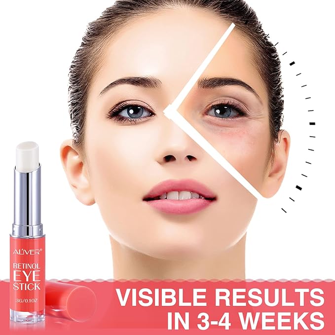 Eye Brightener Stick, Eye Cream for Wrinkles, Vitamin A, C, E and Peptides Minimizes Smoothens Wrinkles in 3-4 weeks (Retinol Eye Stick)