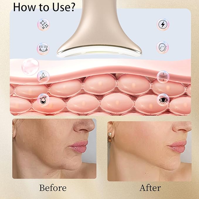 8 Modes&3 Color Facial-Massager-Device(Gold)