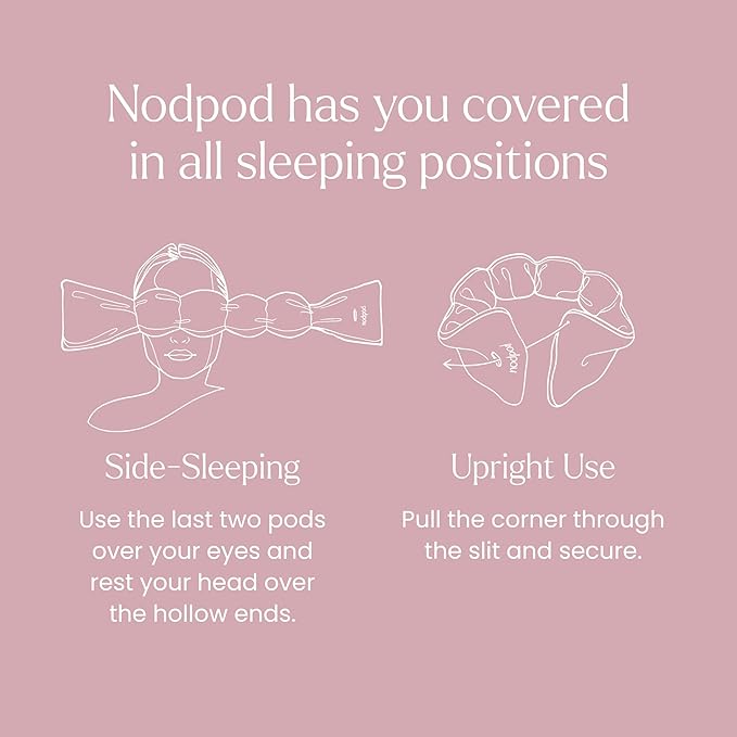 Nodpod Gentle Pressure Silk Sleep Mask | Patented Light Blocking Design for Sleeping, Travel & Relaxation | Bead Filled, Machine Washable (Petal)