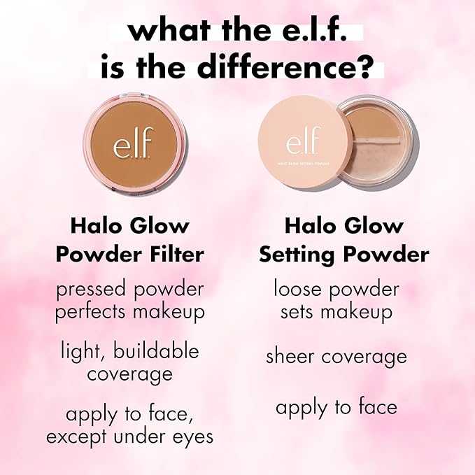 e.l.f. Halo Glow Powder Filter, Ultra-fine Finishing Powder, Smooths The Look of Pores & Fine Lines, Creates A Soft-Focus Glow, Vegan & Cruelty-Free, Fair Neutral Cool