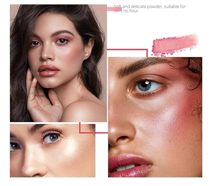 MAEPEOR Matte Face Blush 8 Colors Lightweight Natural Look Face Blush Long-Lasting and Highly Pigmented Powder Blush for Cheeks (Color 07)