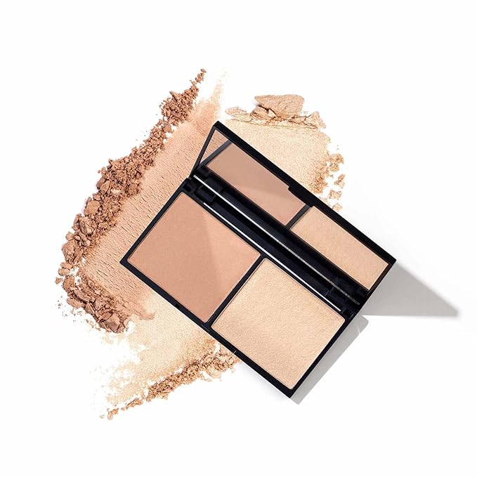 Lune+Aster Moonrise Contour & Glow Duo - Golden contour and a silk-textured champagne highlighter duo - gluten free, vegan, dermatologist tested, allergy tested, paraben free